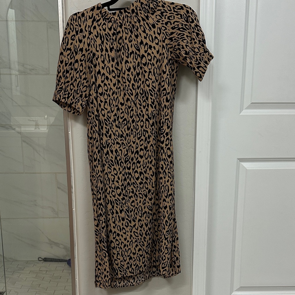 By Anthropologie Leopard Print Midi Dress